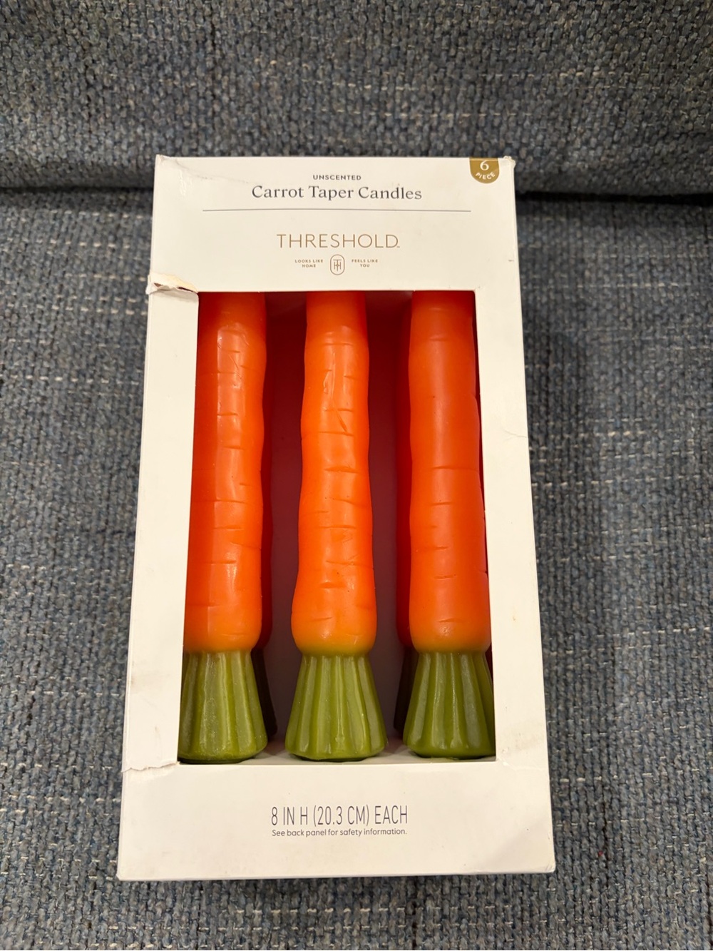 Threshold Orange and Green Carrot Taper Candles - Set of 6
